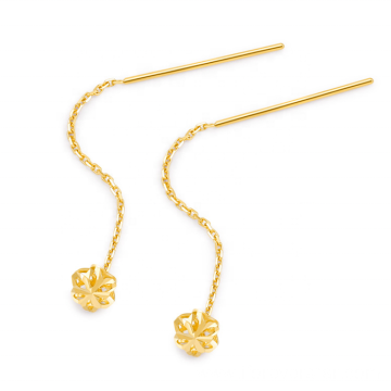 Fashion 18k real Gold stud dangling Earring Jewelry